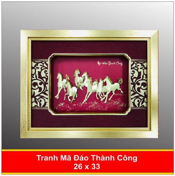  Tranh Mã Đáo Thành Công Mạ Vàng 24K - 2633 