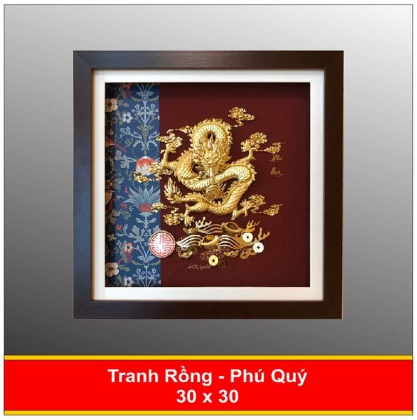  Tranh Rồng Mạ Vàng 24K - Phú Quý 