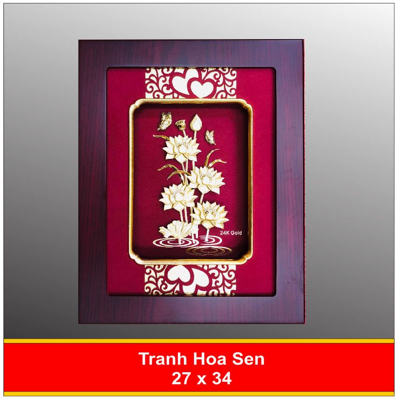  Tranh Hoa Sen Mạ Vàng - 2027 