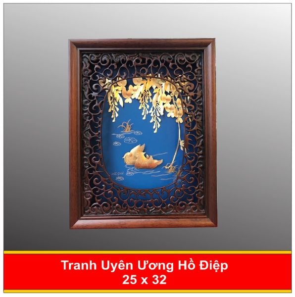  Tranh Uyên Ương Hồ Điệp Mạ Vàng 24K 