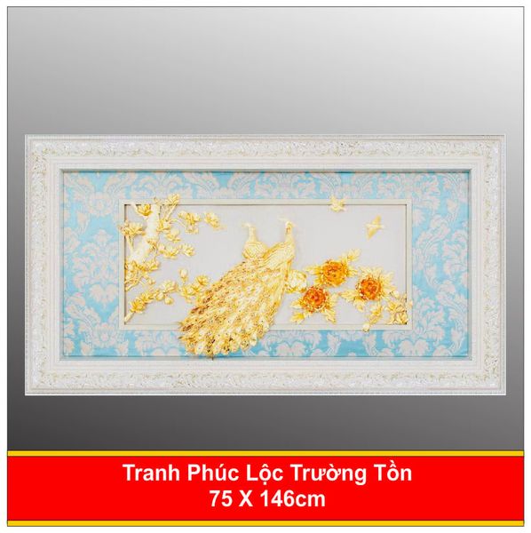  Tranh Phúc Lộc Trường Tồn Phủ Vàng 24K Cao Cấp 