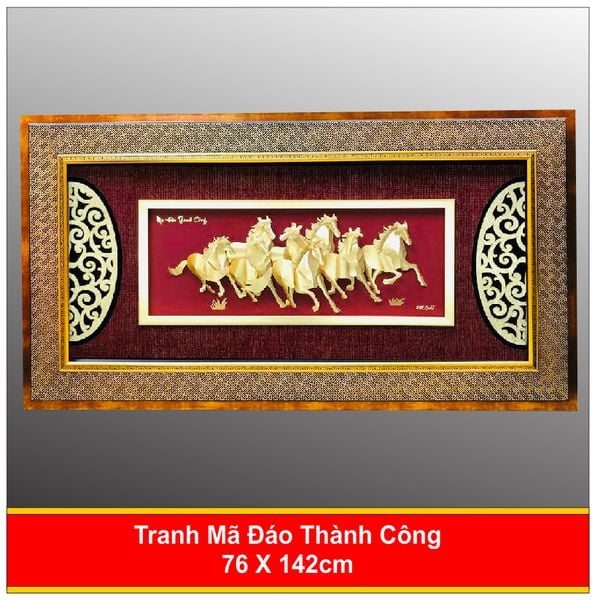  Tranh Mã Đáo Thành Công Mạ Vàng 24K - 76142 