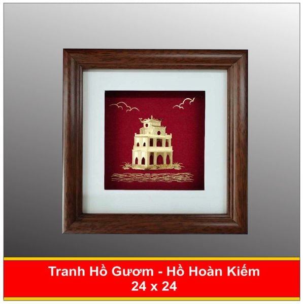  Tranh Hồ Gươm - Tháp Rùa Mạ Vàng 24K - 2424 