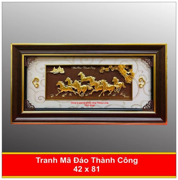  Tranh Mã Đáo Thành Công Mạ Vàng 24K 