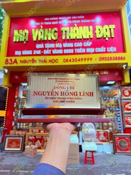  BIỂN CHỨC DANH BAN KIỂM TRA TRUNG ƯƠNG M3 MẠ VÀNG 