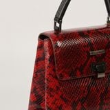  Túi Xách Nữ Da Vân Rắn Đỏ Đen 26Đ.33 