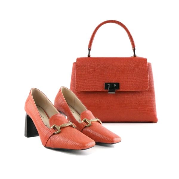  Set Túi Và Giày Vân Cam 