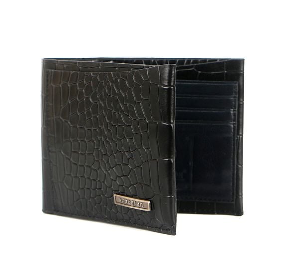  Ví Da Nam Gập Đôi Dập Vân Đen 399.6 