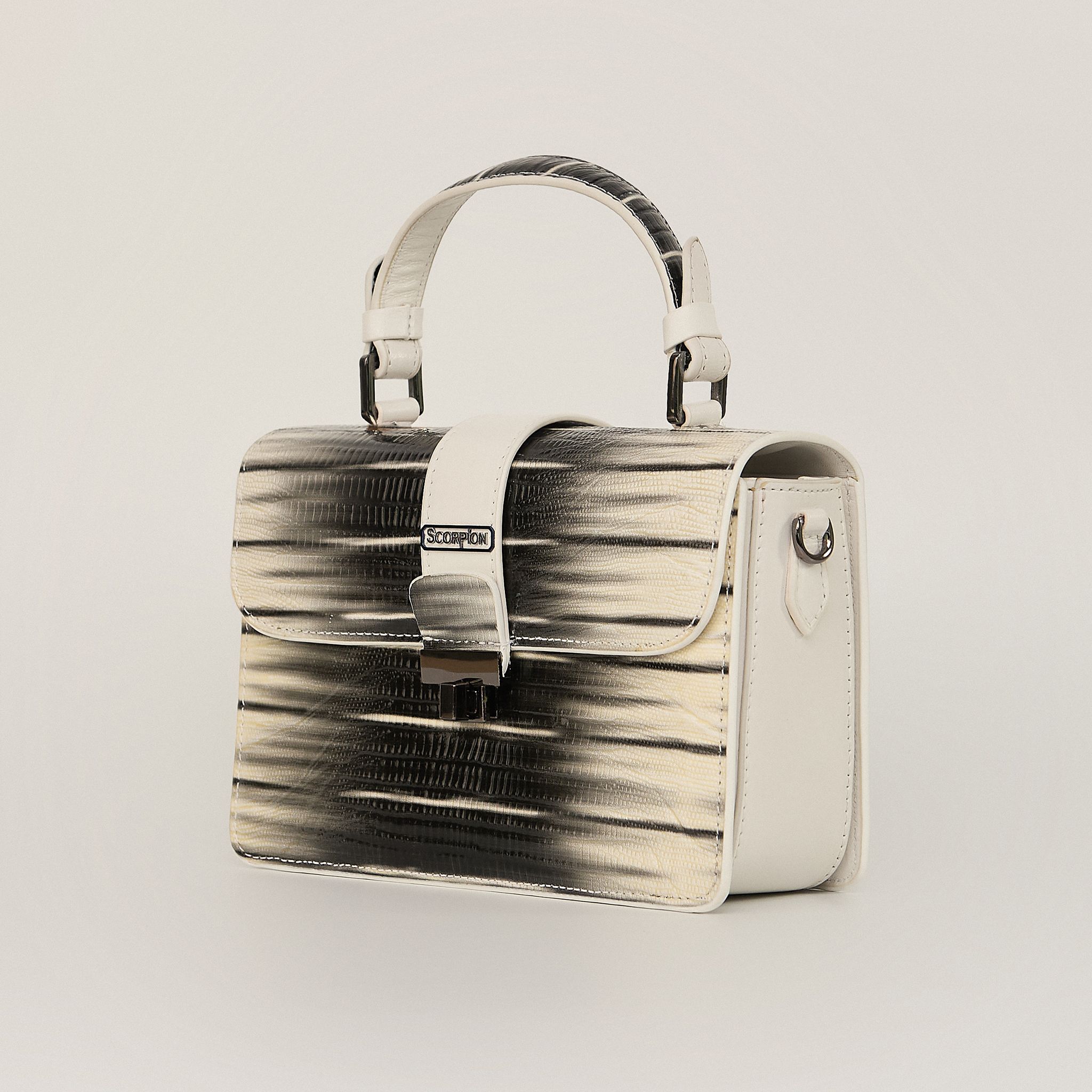  Túi Xách Nữ Da Vân Trắng Đen 26T.7 