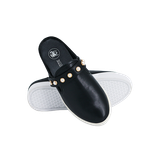  Giày Da Nữ Slip On Đính Hạt Cườm Đen 593.11 