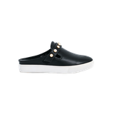  Giày Da Nữ Slip On Đính Hạt Cườm Đen 593.11 