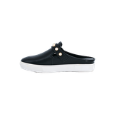  Giày Da Nữ Slip On Đính Hạt Cườm Đen 593.11 