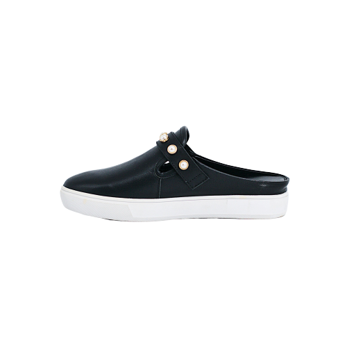  Giày Da Nữ Slip On Đính Hạt Cườm Đen 593.11 
