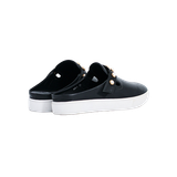  Giày Da Nữ Slip On Đính Hạt Cườm Đen 593.11 