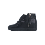  Giày Boot Da Nữ Khóa Zip Đen 593.10 