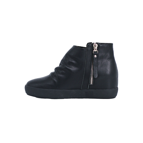  Giày Boot Da Nữ Khóa Zip Đen 593.10 