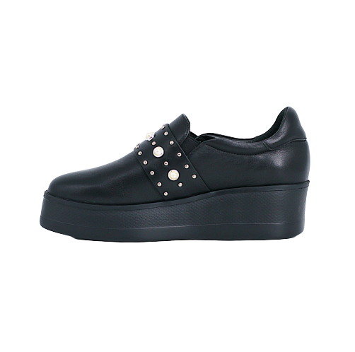  Giày Da Nữ Đính Hạt Cườm Đen 593.2 