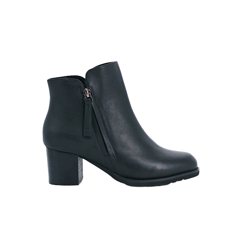  Giày Boot Da Nữ Khóa Zip Đen 593.4 