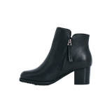  Giày Boot Da Nữ Khóa Zip Đen 593.4 