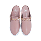  Giày Da Nữ Slip On Đính Hạt Cườm Hồng 593.11 