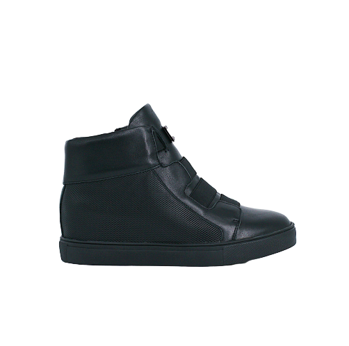  Giày Boot Da Nữ Khóa Zip Đen 593.8 