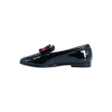  Giày Moccasin Nữ Đính Nơ Đen Bóng 693.41 