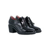  Giày Boot Da Nữ Cổ Thấp Đen Bóng 693.32 
