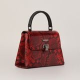  Túi Xách Nữ Da Vân Rắn Đỏ Đen 26Đ.33 