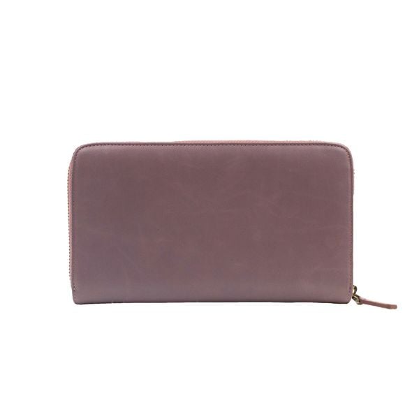  Ví Da Nữ Cầm Tay Khóa Zip Hồng 911.9 