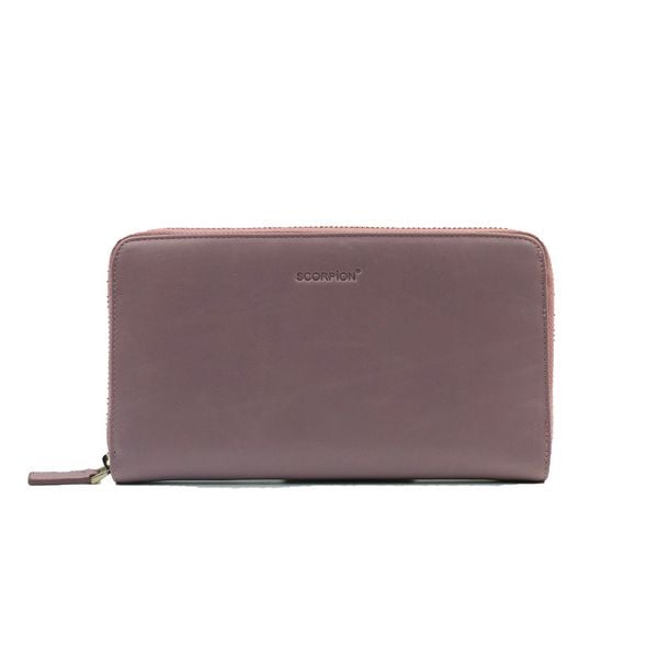  Ví Da Nữ Cầm Tay Khóa Zip Hồng 911.9 