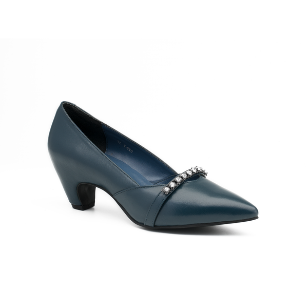  Giày Cao Gót Da Xanh 993.4 