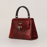  Túi Xách Nữ Da Vân Rắn Đỏ Đen 26Đ.33 