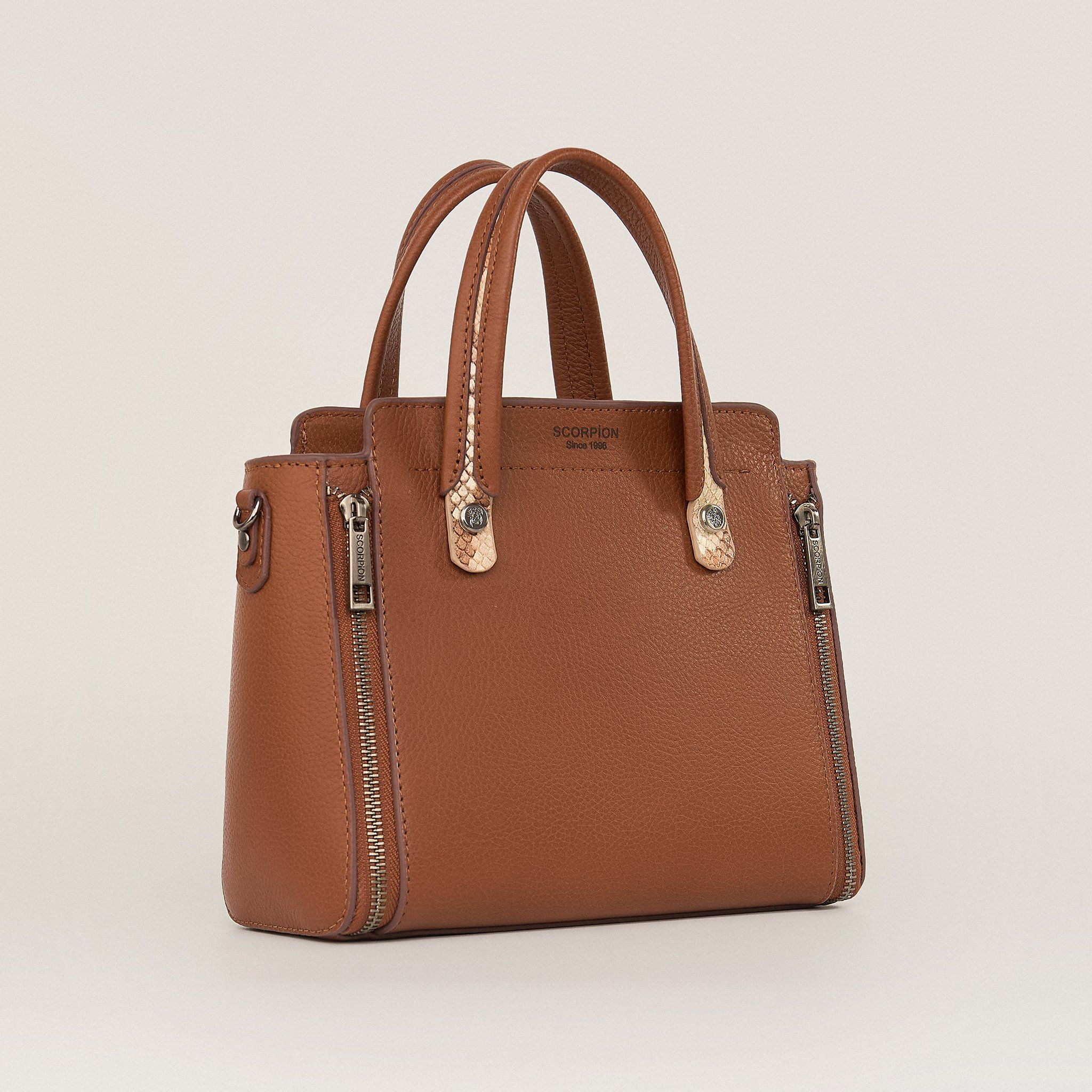  Túi Xách Nữ Da Trơn Nâu 26N.225 