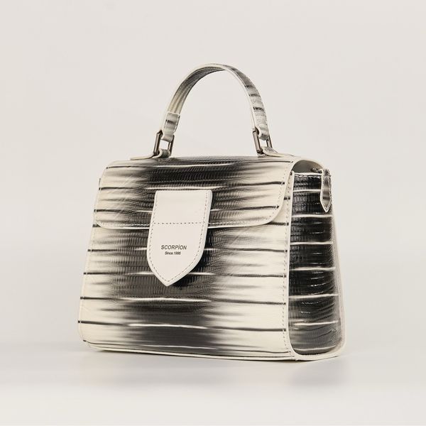  Túi Xách Nữ Da Vân Đen Trắng 26.39 