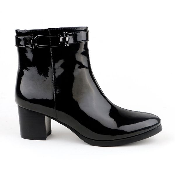  Giày Boot Da Bóng Nữ Đen 93.2 