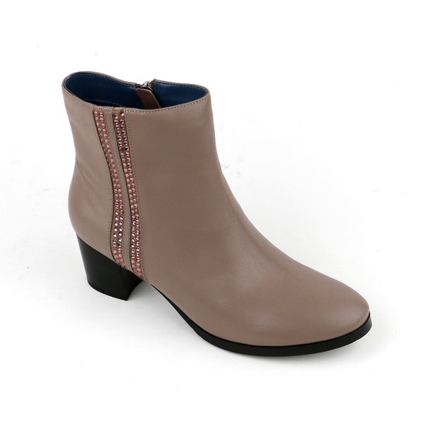  Giày Boot Da Nữ Đính Kim Cương Nâu 993.26 
