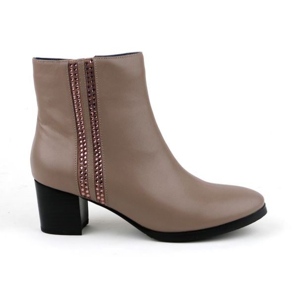  Giày Boot Da Nữ Đính Kim Cương Nâu 993.26 