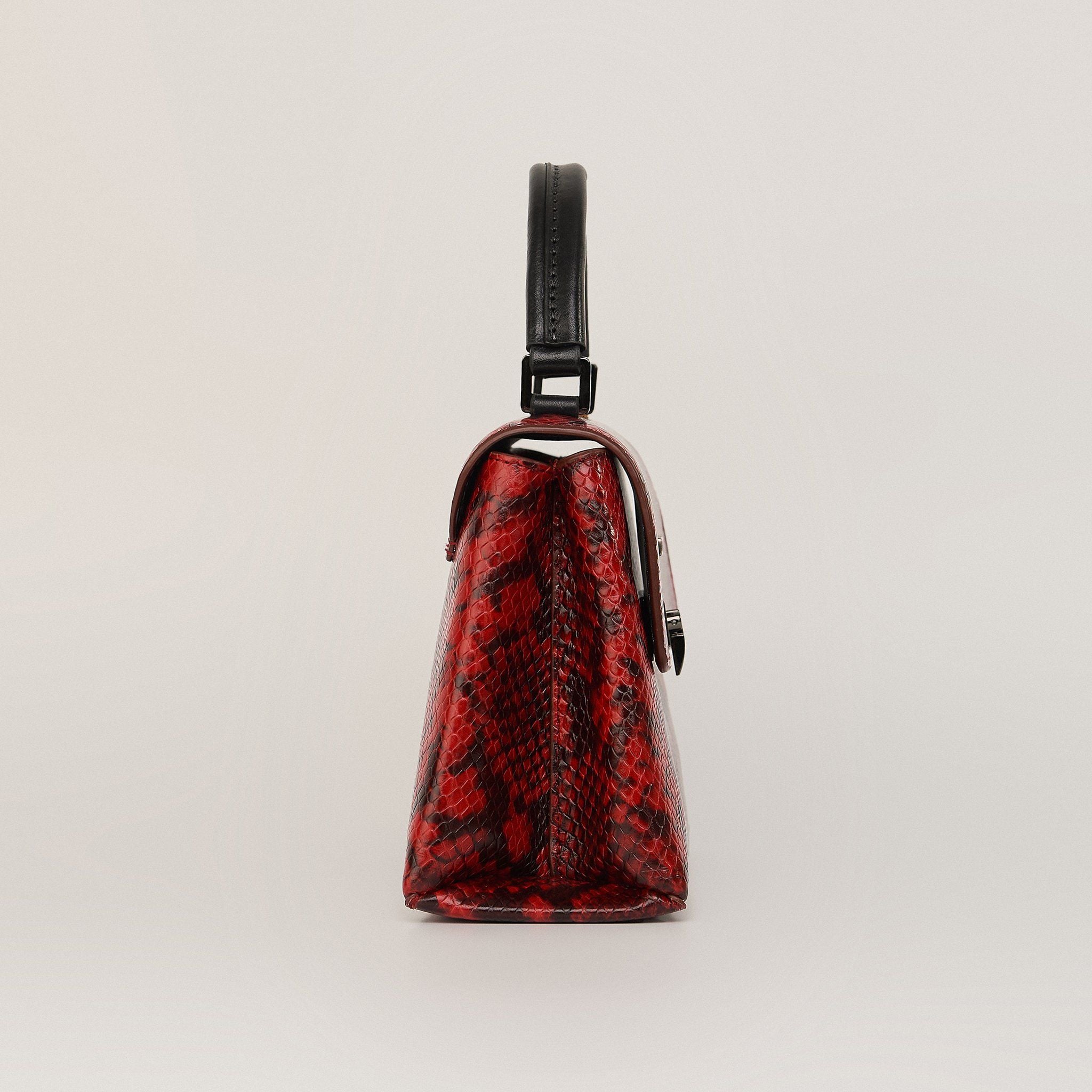  Túi Xách Nữ Da Vân Rắn Đỏ Đen 26Đ.33 