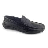  Giày Moccasin Nam Da Vân Đen 28G.12 
