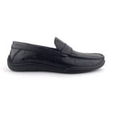  Giày Moccasin Nam Da Vân Đen 28G.12 