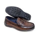  Giày Moccasin Nam Da Vân Nâu 28G.24 