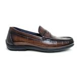  Giày Moccasin Nam Da Vân Nâu 28G.24 