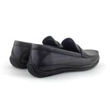  Giày Moccasin Nam Da Vân Đen 28G.8 
