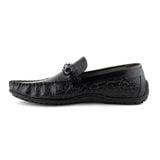  Giày Moccasin Nam Da Vân Đen 28LĐ.7 