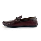  Giày Moccasin Nam Da Đỏ Mận 28LM.2 