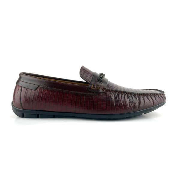  Giày Moccasin Nam Da Đỏ Mận 28LM.2 