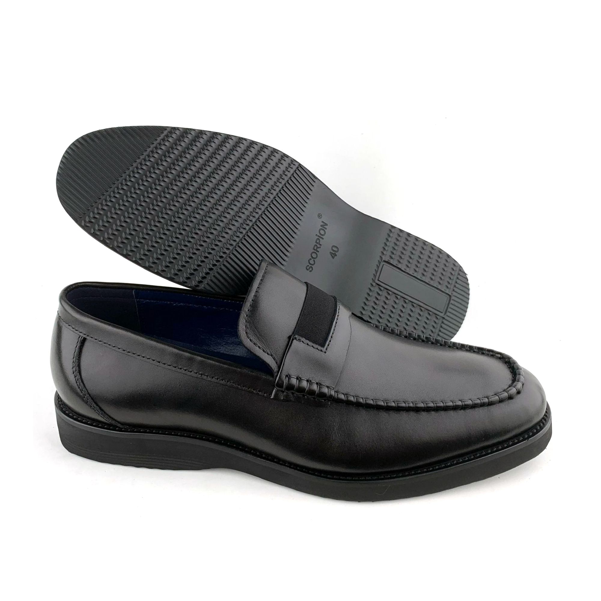  Giày Moccasin Nam Da Đen 28VĐ.12 