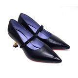  Giày Cao Gót Da Trơn Đen 29.11 