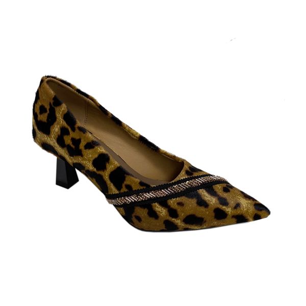  Giày Cao Gót Da Họa Tiết Báo Gấm 29.14 