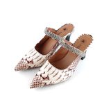  Giày Cao Gót Da Vân Rắn Kem 29.17 